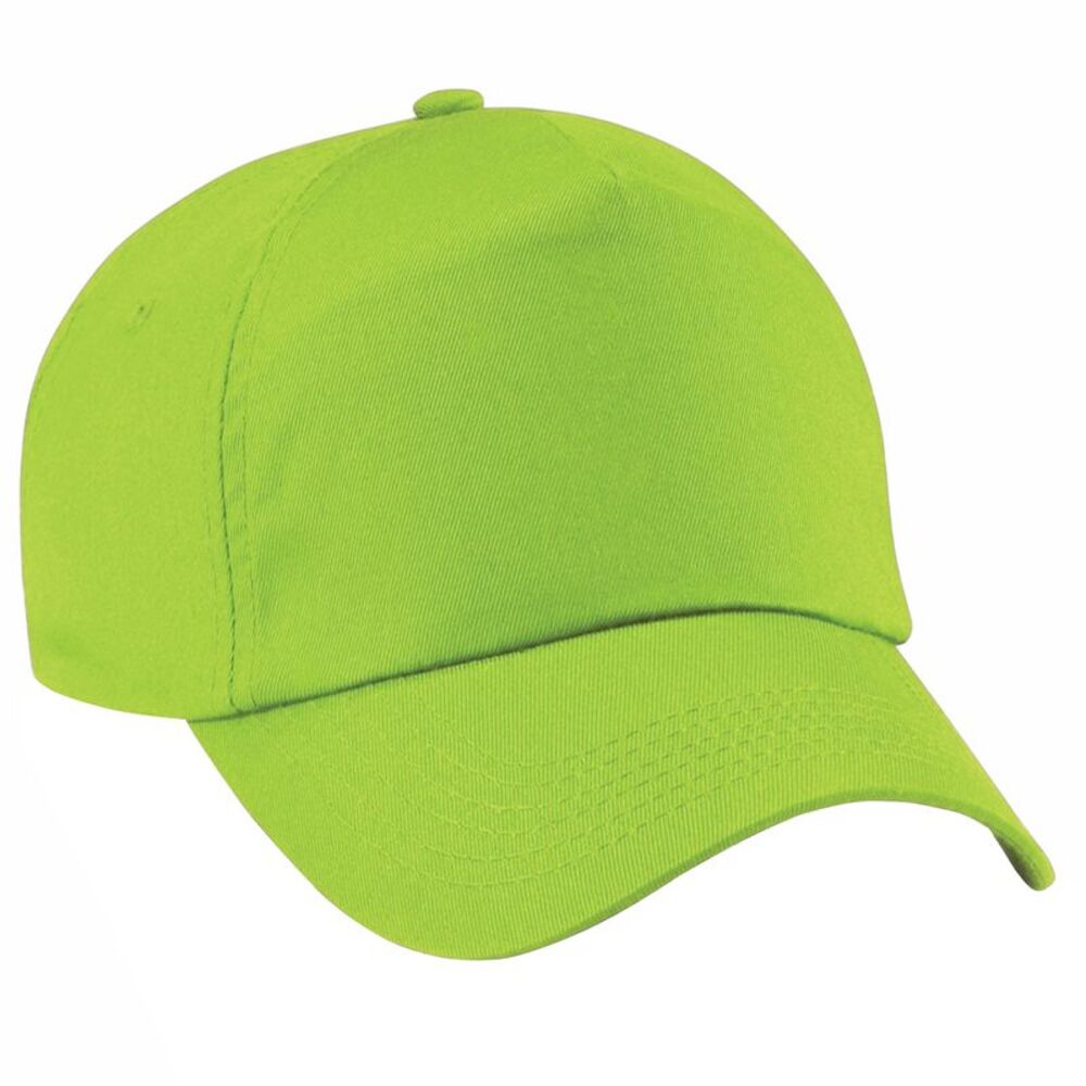 Beechfield Unisex Plain Original 5 Panel Baseball Cap / Lime Green